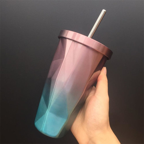 Double Wall Angled Metal Travel Cup