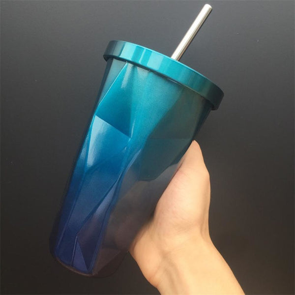 Double Wall Angled Metal Travel Cup