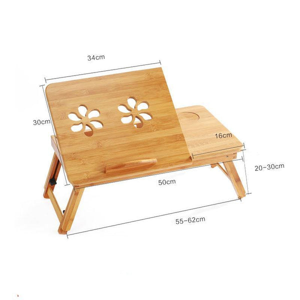 Portable Folding Bamboo Laptop Table Desk with Cooling Fan