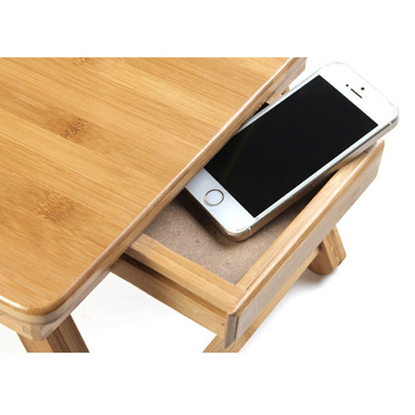 Portable Folding Bamboo Laptop Table Desk with Cooling Fan