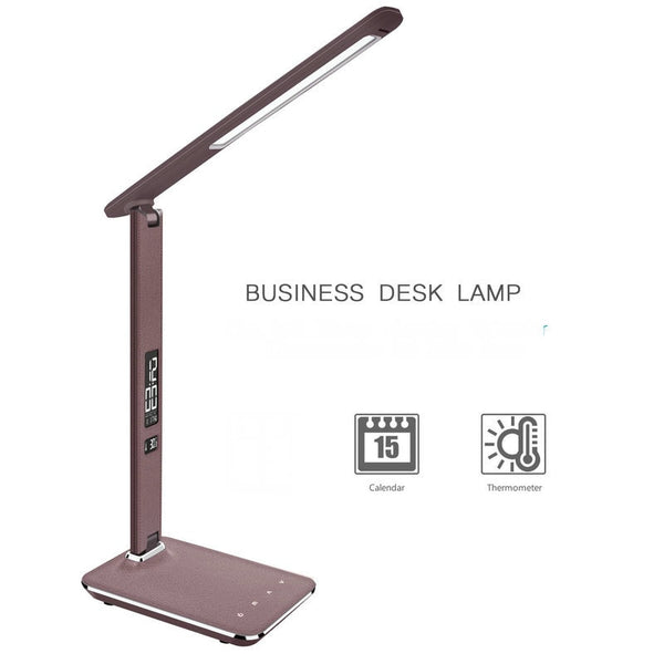Modern Office LED Lamp USB Charge Port with Alarm Clock/Calendar