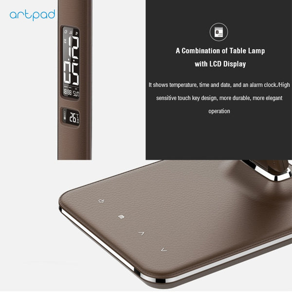 Modern Office LED Lamp USB Charge Port with Alarm Clock/Calendar