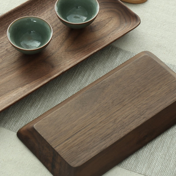 Dark Walnut Wood Serving Tray