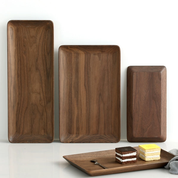 Dark Walnut Wood Serving Tray