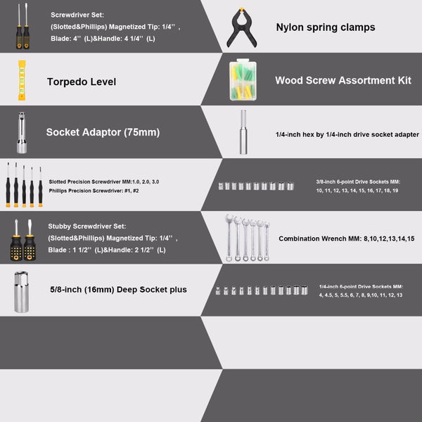 168 Piece Essential Hand Tool Set