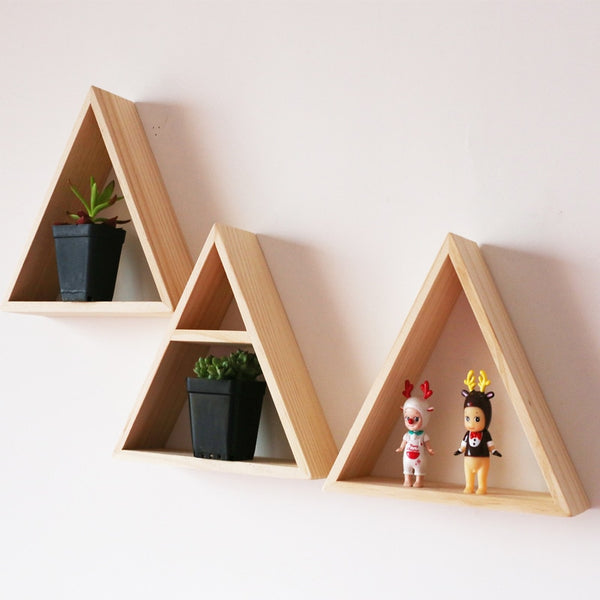 Nordic Triangular Wooden Shelves