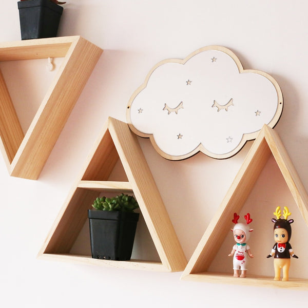 Nordic Triangular Wooden Shelves