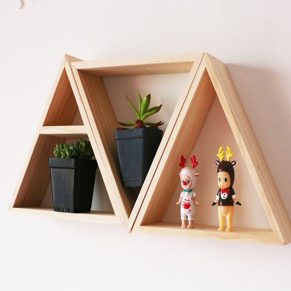 Nordic Triangular Wooden Shelves