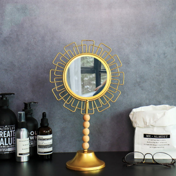 Gold Geo Nordic Table Mirror
