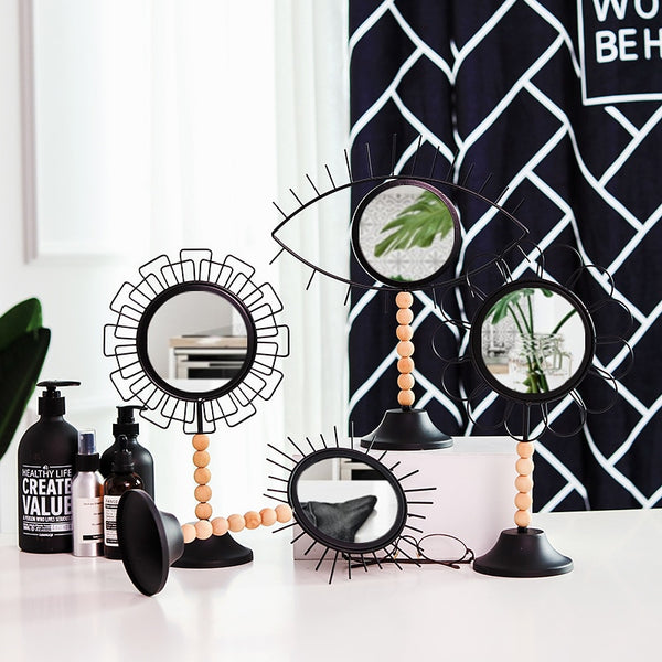 Gold Geo Nordic Table Mirror