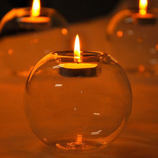 Glass Tea Light Candle Holder