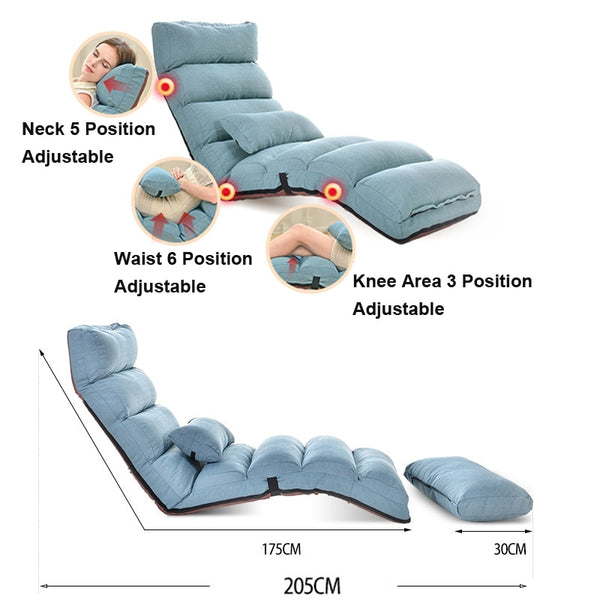 Adjustable Lazy Bean Bag Tatami Folding Recliner Sofa