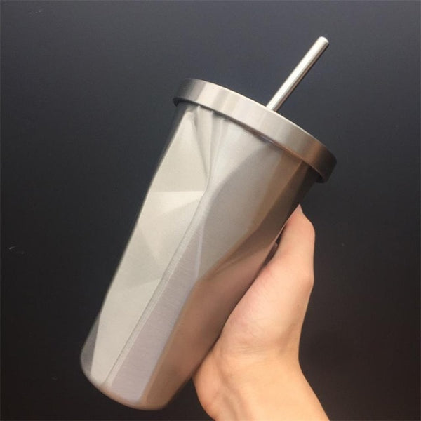 Double Wall Angled Metal Travel Cup