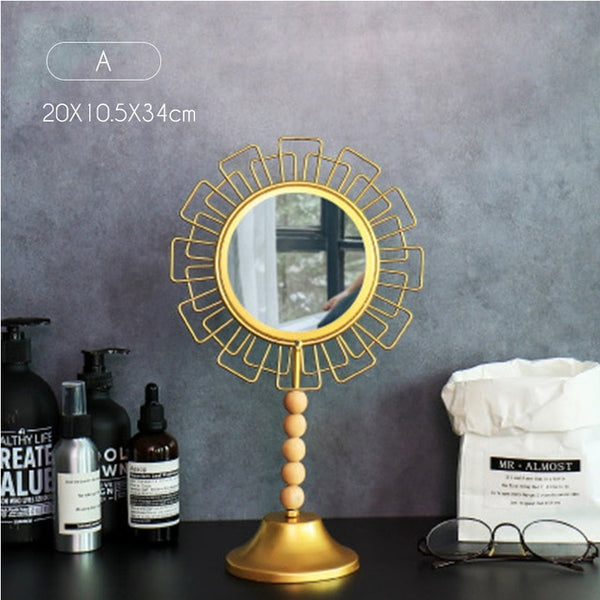 Gold Geo Nordic Table Mirror