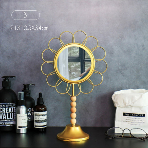 Gold Geo Nordic Table Mirror