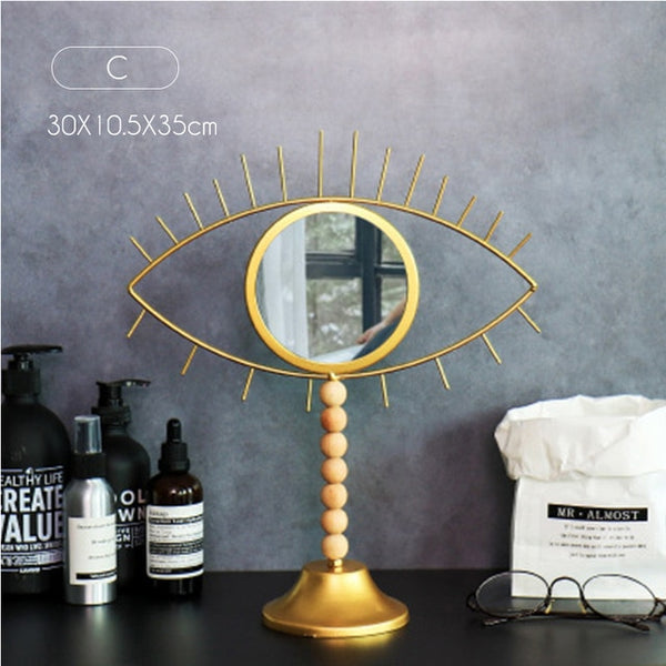 Gold Geo Nordic Table Mirror