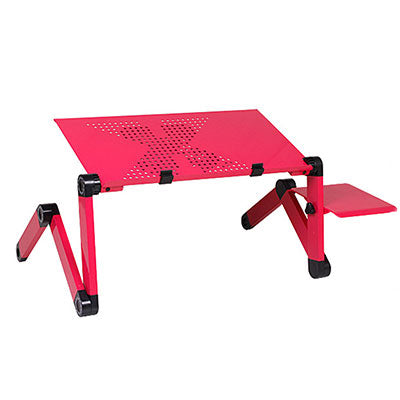 Portable Aluminum Alloy Adjustable Laptop Table Desk Double Fan