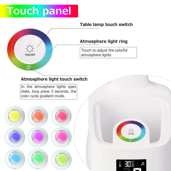 LED Desk Lamp with USB Charging Port and Calendar