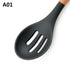 Wood Handle Silicone Kitchen Cutlery Utensils