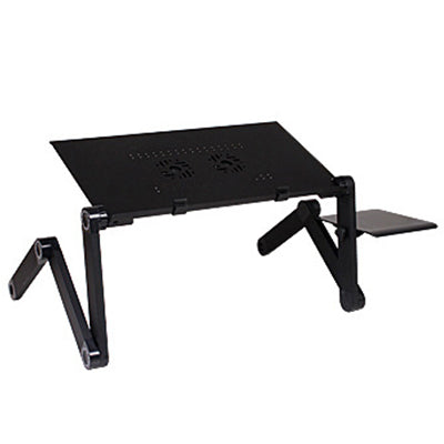 Portable Aluminum Alloy Adjustable Laptop Table  Desk Double Fan