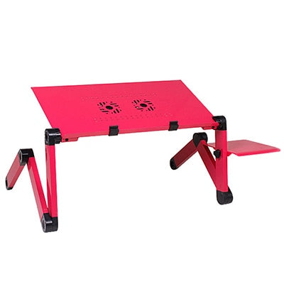 Portable Aluminum Alloy Adjustable Laptop Table  Desk Double Fan